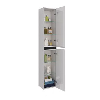 Пенал напольный LEMARK Combi LM03C35P-black 30х35х170см Белый/чёрный