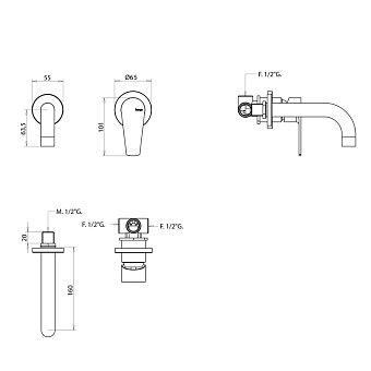 Смеситель для раковины Bongio Pi7 07538CR16PR хром