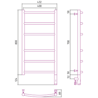 Полотенцесушитель СУНЕРЖА Галант 3.0 00-5801-8040 хром