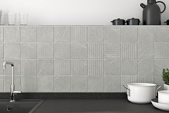 Матовый керамогранит WOW Gea 120290 Carved Grey 12,1х12,1см 0,542кв.м.