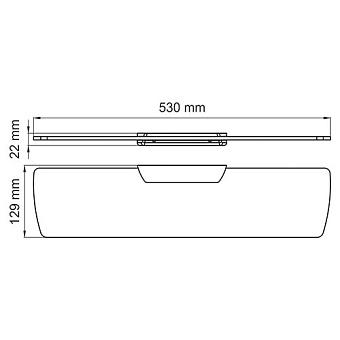 Полка в ванную прямоугольная WASSERKRAFT Wiese K-8900 K-8924 1-ярусная 12,9х53см оружейная сталь