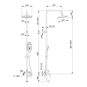 Смеситель для ванны IDDIS Sena SENSB3Fi06 хром