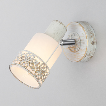 Светильник настенный Eurosvet Silvia 20025/1 белый с золотом/ хром 40Вт E14