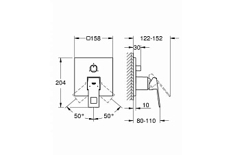Смеситель для душа GROHE Eurocube 24094000 хром