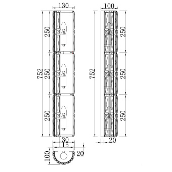 Бра Maytoni Facet MOD094WL-03CH 60Вт E14