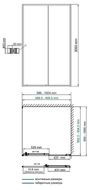 Угловое ограждение WASSERKRAFT Dill 61S19 200х100см стекло прозрачное