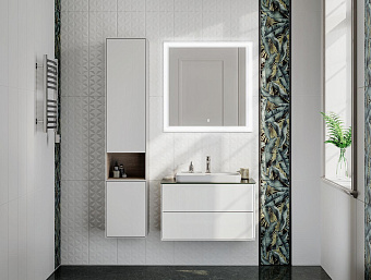 Пенал подвесной KERAMA MARAZZI Plaza Modern PLB.M.170\WHT 32х35х170см белый/дуб орегон