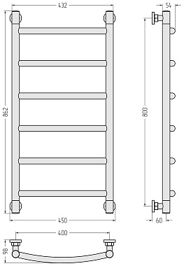 Полотенцесушитель СУНЕРЖА Галант+ 15-0200-8040 Титаниум