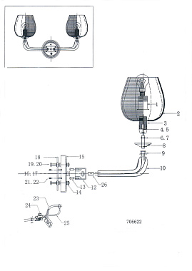 Бра Lightstar Delta 706622 40Вт E14