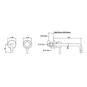 Смеситель для раковины Bongio ON 68538NM22PREU чёрный