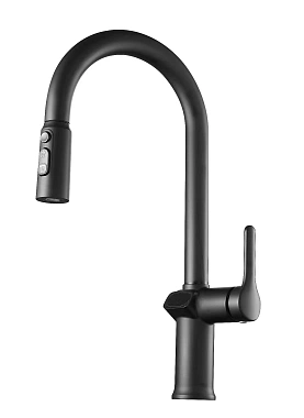 Смеситель для кухни ESKO K15B LED выдвижной излив чёрный