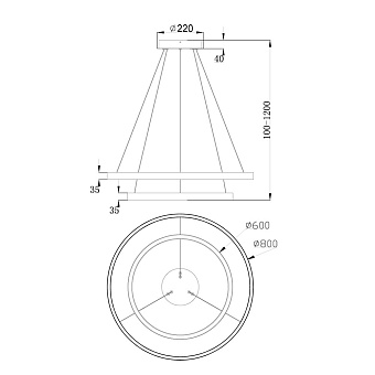 Светильник подвесной Maytoni Rim MOD058PL-L74BS4K 88,5Вт LED