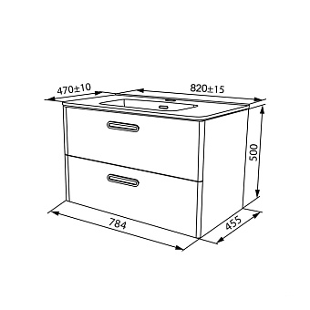 Тумба с раковиной IDDIS Brick BRI80W0i95K 47х80х50см