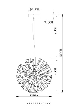 Люстра подвесная Arte Lamp CANZONE A3469SP-25CC 40Вт 25 лампочек E14