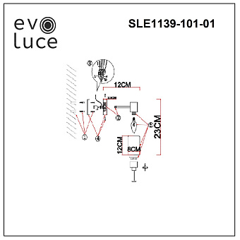 Бра Evoluce GESSI SLE1139-101-01 60Вт E14