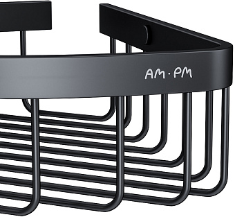 Полка в ванную угловая AM-PM Sense L A7452222 2-ярусная 23х30см чёрный