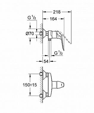 Смеситель для душа GROHE Euroeco Special 32780000 хром
