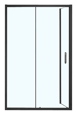 Угловое ограждение Azario MILTON AZ-ND1131-L 1200 BLACK 200х120см стекло прозрачное