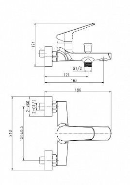 Смеситель для ванны CERSANIT FLAVIS 63035 хром
