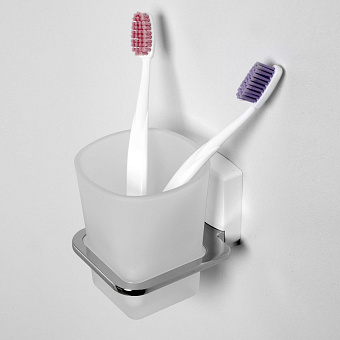 Стакан в ванную WASSERKRAFT Leine K-5000 WHITE K-5028WHITE бежевый/хром