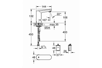 Смеситель для раковины GROHE Eurosmart Cosmopolitan E 36439000 хром