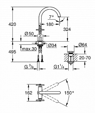 Смеситель для раковины GROHE Atrio New 21044AL3 хром