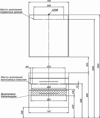 Мебель для ванной AQUANET Nova 243255 белый