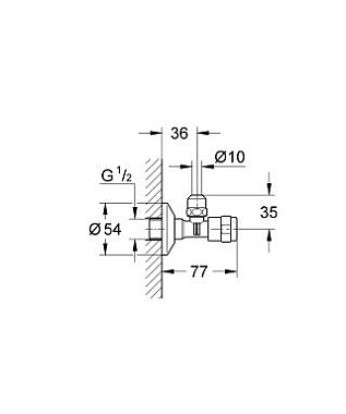 Вентиль запорный GROHE 41263000