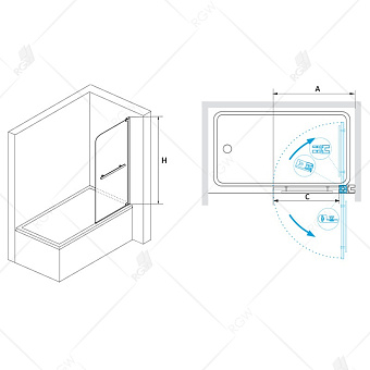 Стеклянная шторка на ванну RGW Screens 03110210-11 150х120см