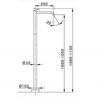 Смеситель для ванны Cisal Less New LN0145104Q белый (матовый)