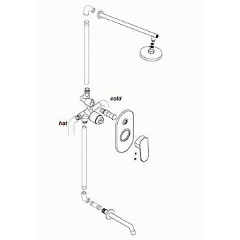 Смеситель для душа WASSERKRAFT Kammel 1841 хром