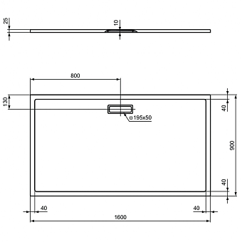 Душевой поддон IDEAL STANDARD ULTRAFLAT NEW T448501 90х160см