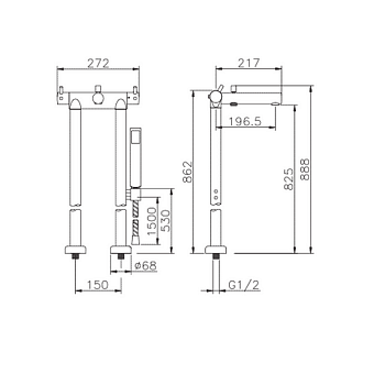 Смеситель для ванны Huber Kiruna KRT3901021 хром