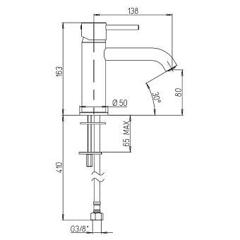 Смеситель для раковины Paini Cox 78PZ205O чёрный (матовый)