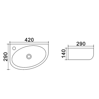 Раковина подвесная Azario Trend AZ-4519A 42х29см