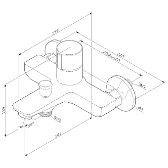 Смеситель для ванны AM-PM X-Joy S F85A10522 чёрный