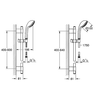 Душевой гарнитур GROHE Relexa 100 Five 28964001 хром