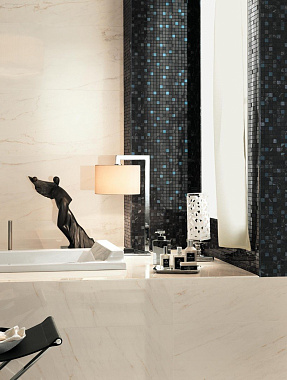 Керамическая мозаика Atlas Concord Италия Brick Atelier 9MVN Marvel Noir S.Laurent Mosaic 30,5х30,5см 0,558кв.м.