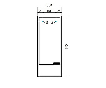 Шкаф подвесной Акватон Флай 1A237903FAX1R 24х35х91см белый/дуб крафт
