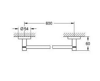 Полотенцедержатель GROHE Essentials 40366001 хром 65,4см