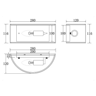 Светильник настенный Maytoni Ripple MOD096WL-01CH 40Вт E14