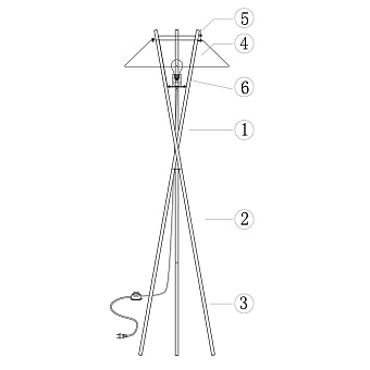 Торшер на треноге Maytoni Bastone MOD006FL-01N 40Вт E27