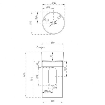 Раковина напольная Abber Kristall AT2701Emerald-H 45х45см