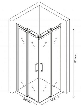 Угловое ограждение BERGES GELIOS 61027 195х100см стекло прозрачное