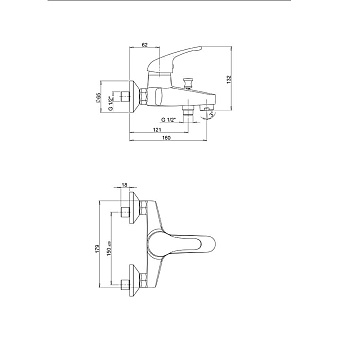 Смеситель для ванны Paini Creta 42CR111CAKM хром