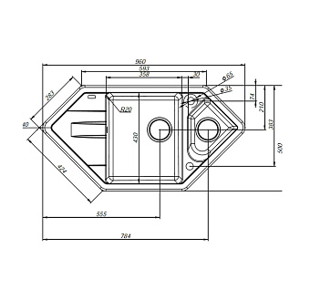 Мойка кухонная IDDIS Vane G V30W965i87 50х96см белый