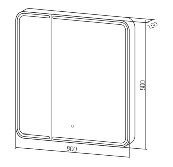 Шкаф зеркальный Azario Alliance LED-00002611 15х80,5х80см с подсветкой