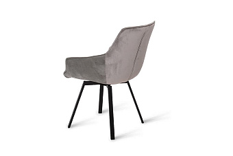 Кухонный стул поворотный AERO 56х61х85см велюр/сталь Light Grey