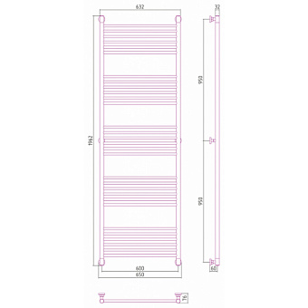 Полотенцесушитель СУНЕРЖА Богема+ прямая 071-0220-1960 сатин
