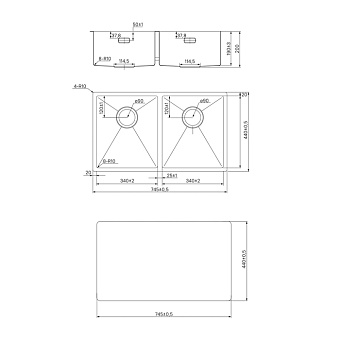 Мойка кухонная IDDIS Edifice EDI75B2i77 74,5х44см матовое золото